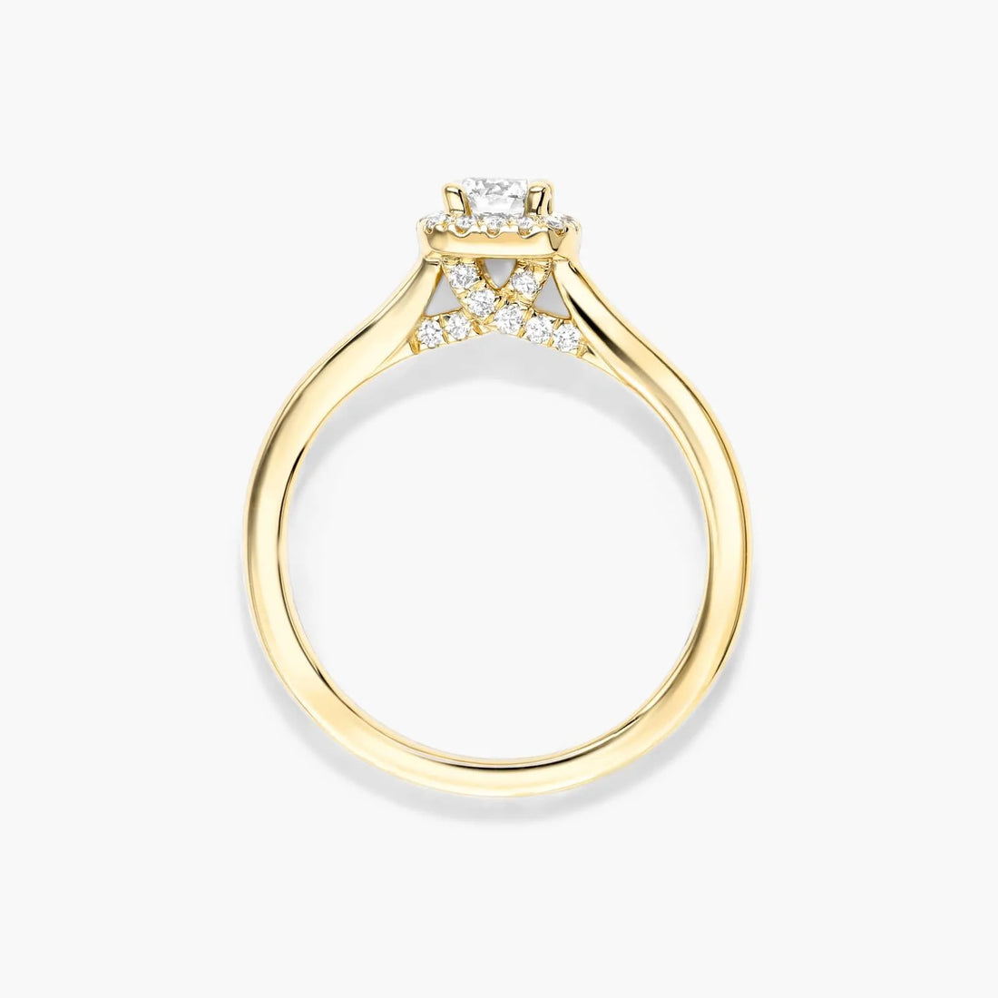 Anel  De Diamante Solitario noivado  em Ouro 18k luxo