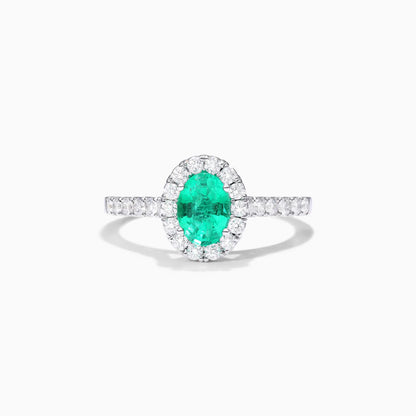 Anel de Esmeralda em Ouro 18k C/ Diamantes Brilhantes