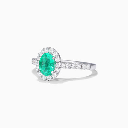 Anel de Esmeralda em Ouro 18k C/ Diamantes Brilhantes
