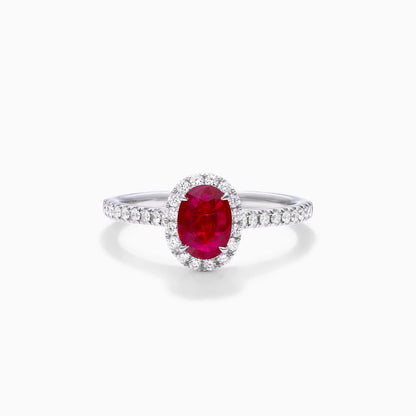 Anel de Rubi em Ouro 18k C/ Diamantes Brilhantes
