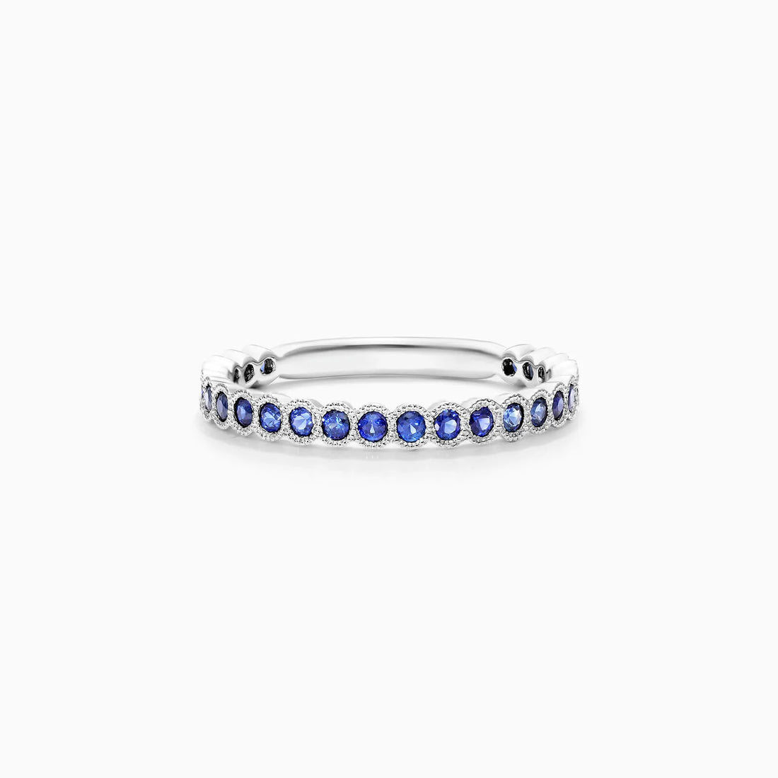 Anel Aparador de Safira em Ouro 18k C/ Moldura de Luxo