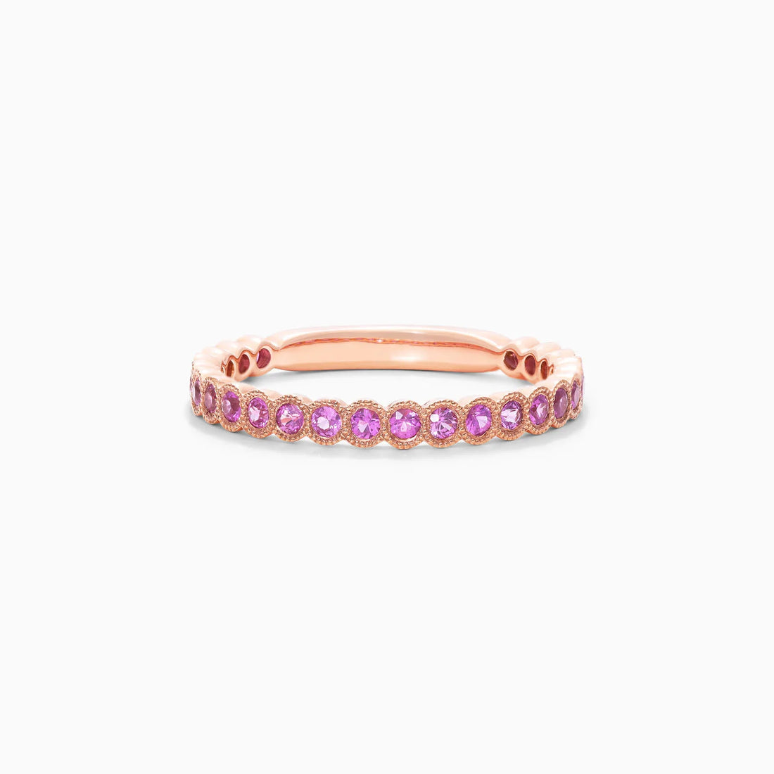 Anel Aparador de Safira Rosa em Ouro 18k C/ Moldura de Luxo