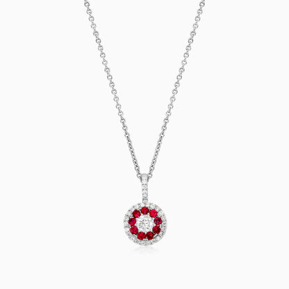 Corrente feminina em Ouro 18k diamantes e Rubis Luxo