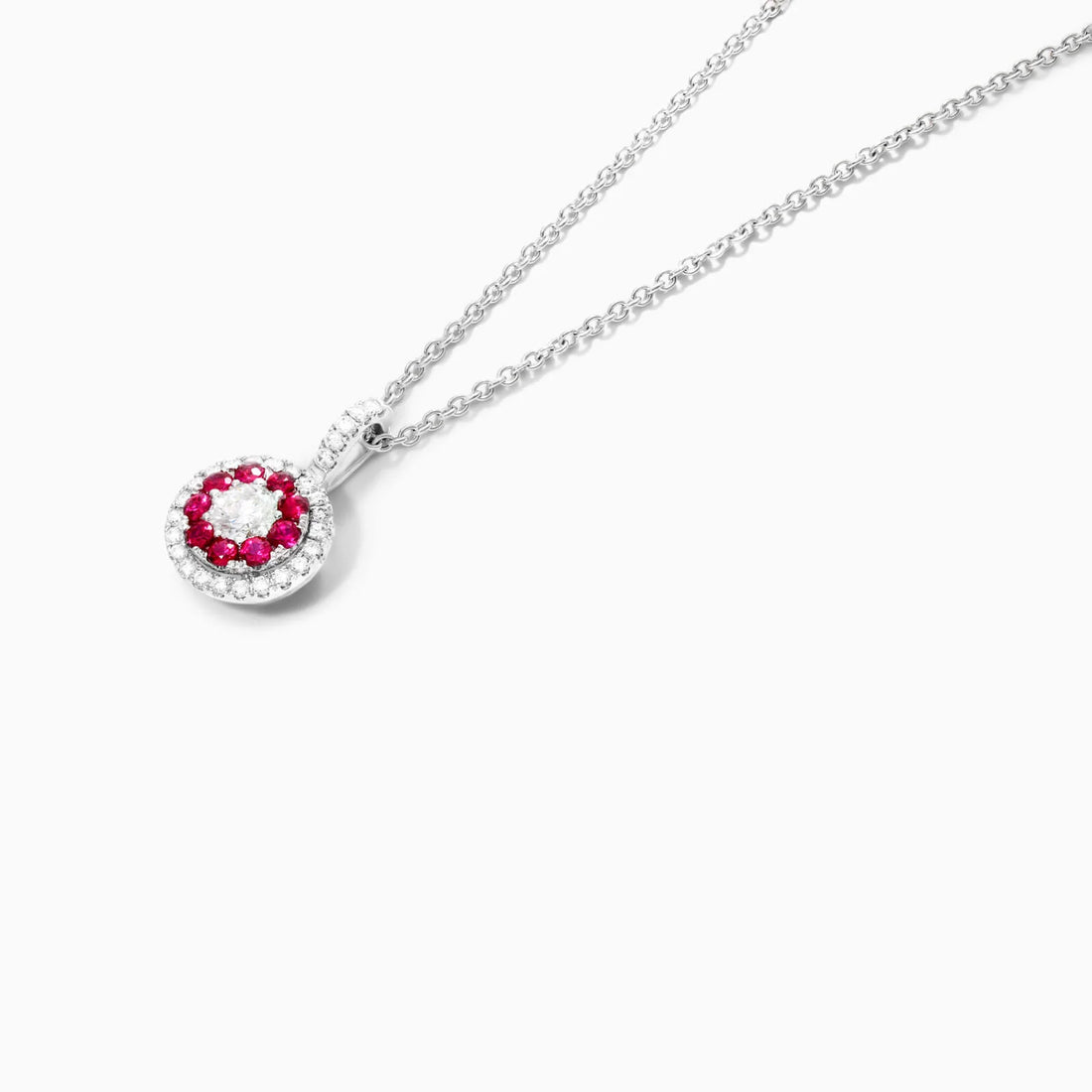 Corrente feminina em Ouro 18k diamantes e Rubis Luxo