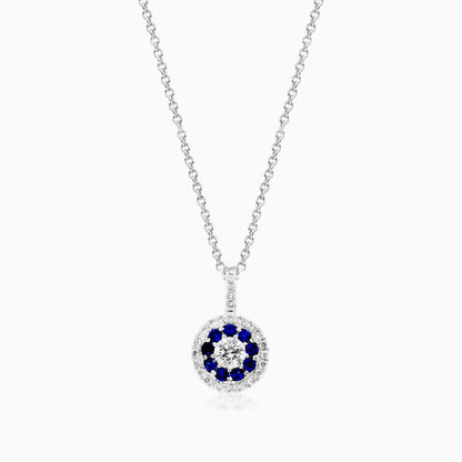 Corrente feminina em Ouro 18k diamantes e Safiras Luxo
