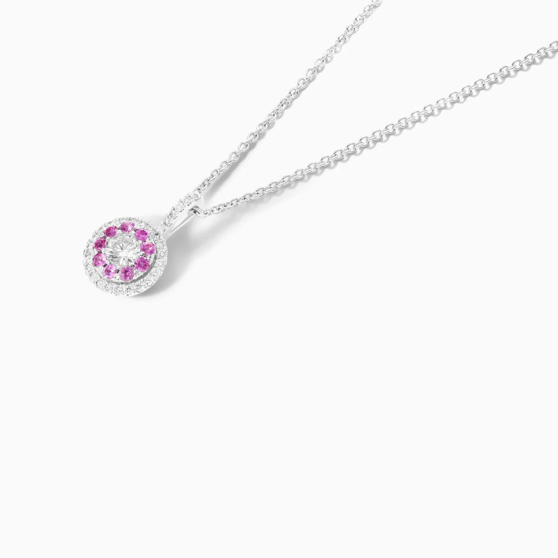 Corrente feminina em Ouro 18k diamantes e Safiras Luxo