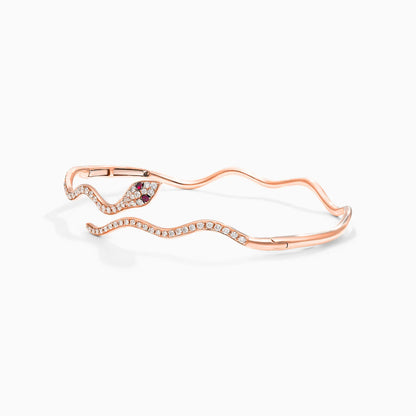 Pulseira Feminina de ouro riviera cobra serpente diamantes