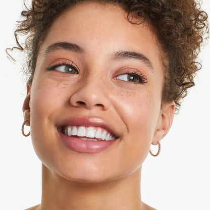 Brinco de Argola em Ouro Branco 18k e Safiras Rosa Luxo