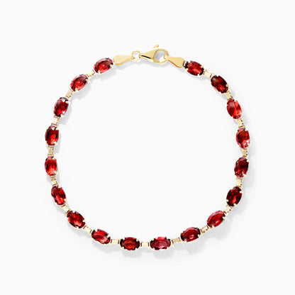 Pulseira Feminina de Ouro Amarelo 18k Granada Luxo