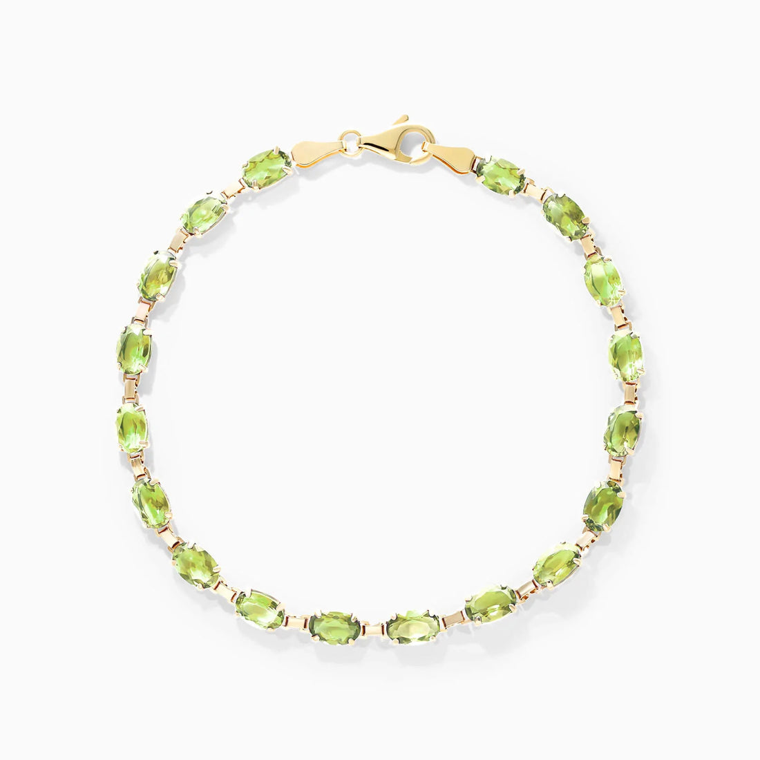 Pulseira Feminina de Ouro Amarelo 18k Peridoto Luxo