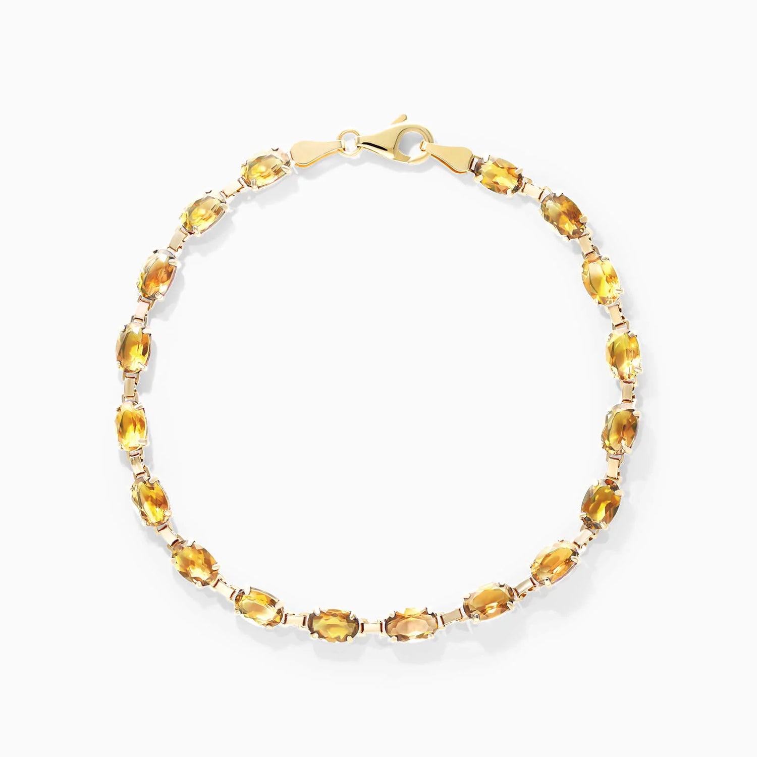 Pulseira Feminina de Ouro Amarelo 18k Citrino Luxo