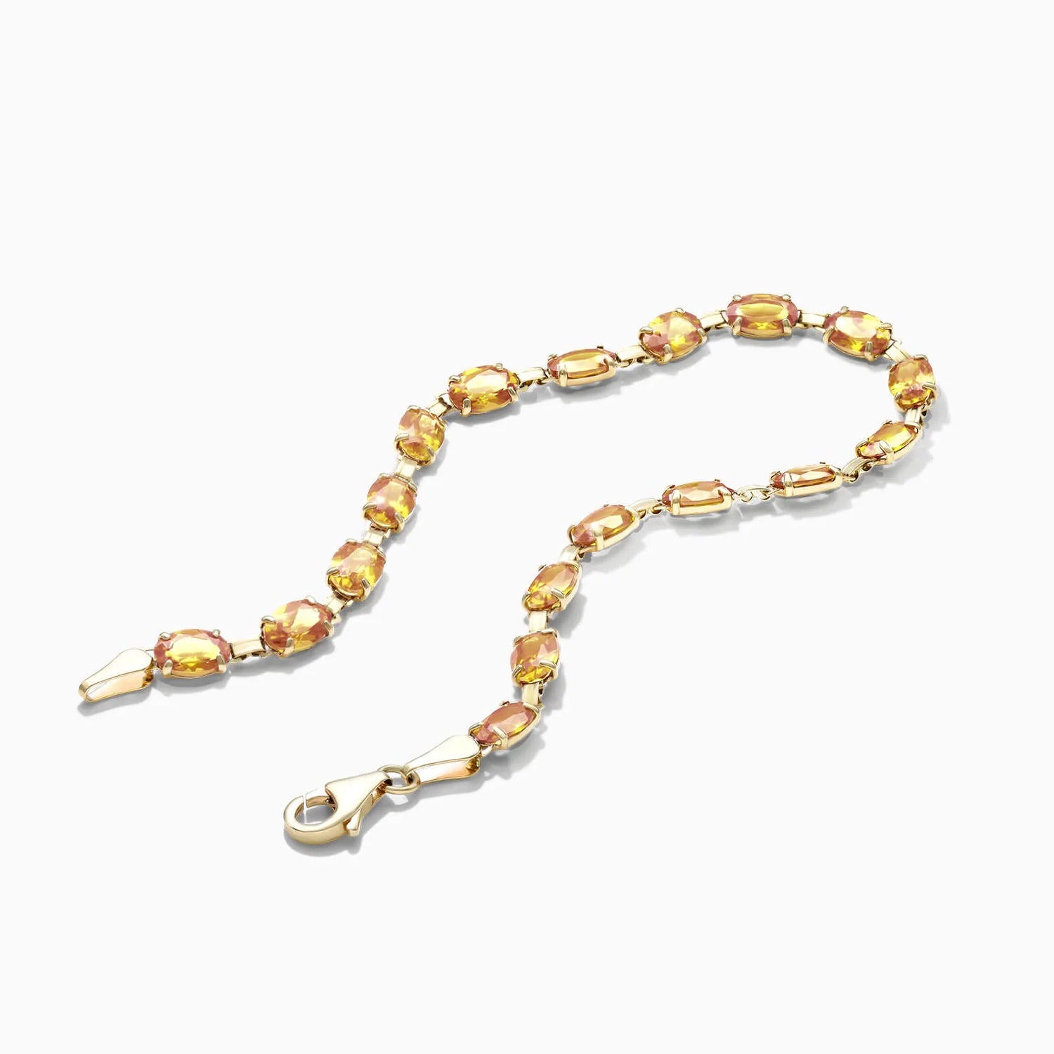 Pulseira Feminina de Ouro Amarelo 18k Citrino Luxo