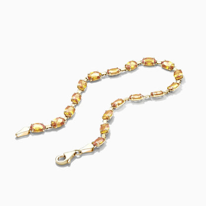 Pulseira Feminina de Ouro Amarelo 18k Citrino Luxo