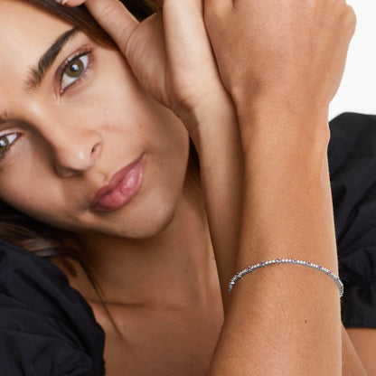 Pulseira Riviera Feminina de Ouro 18k Diamantes e Rubi Luxo