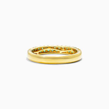 Anel De Esmeralda em Ouro 18k Delicado