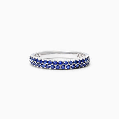 Anel De Safira Azul em Ouro 18k Delicado