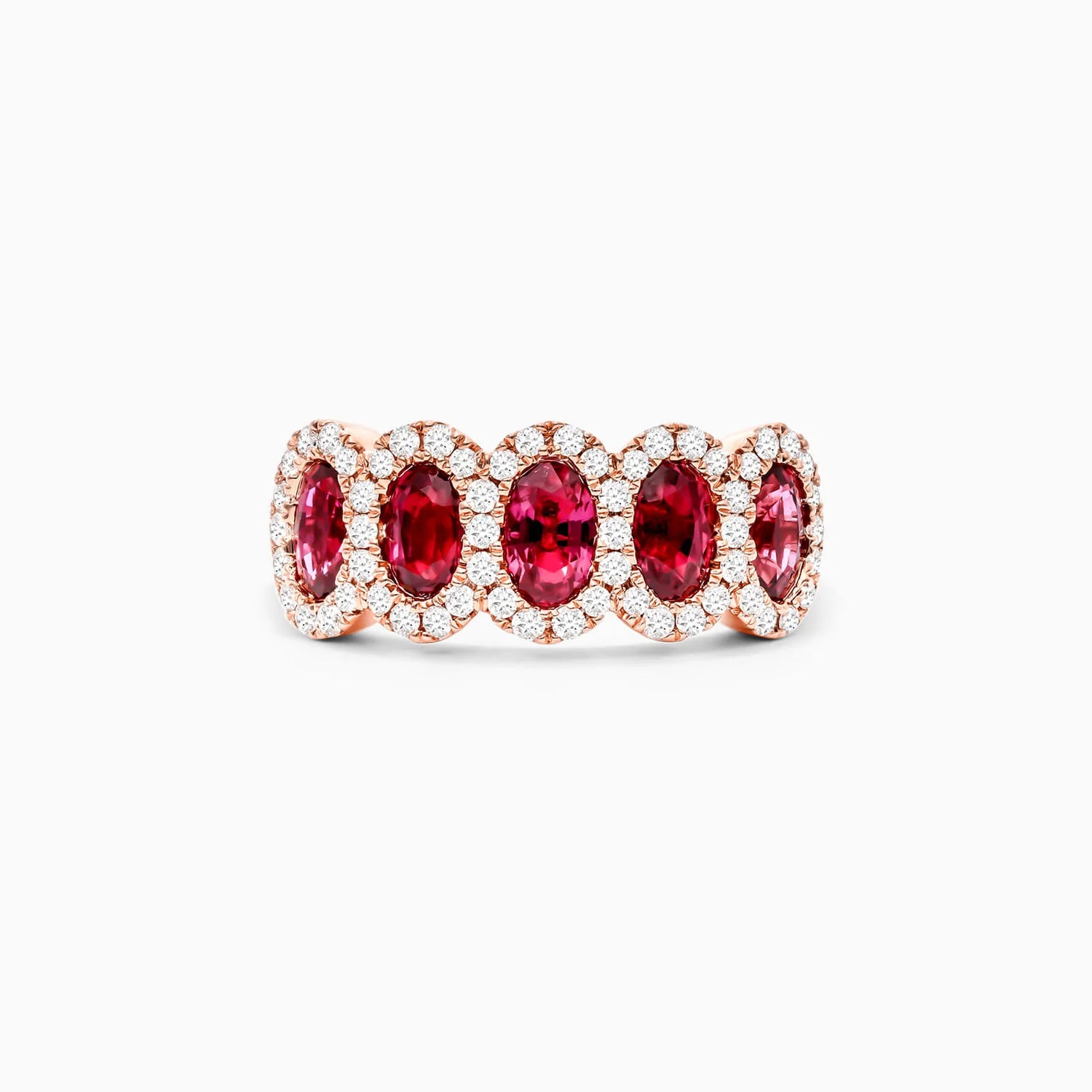 Anel De Ouro Rosa 18k C/ Rubis e Diamante Luxo Stacy