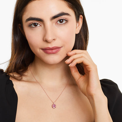 Colar Feminina Corrente  em Ouro 18k de Rubis e Diamantes Luxo