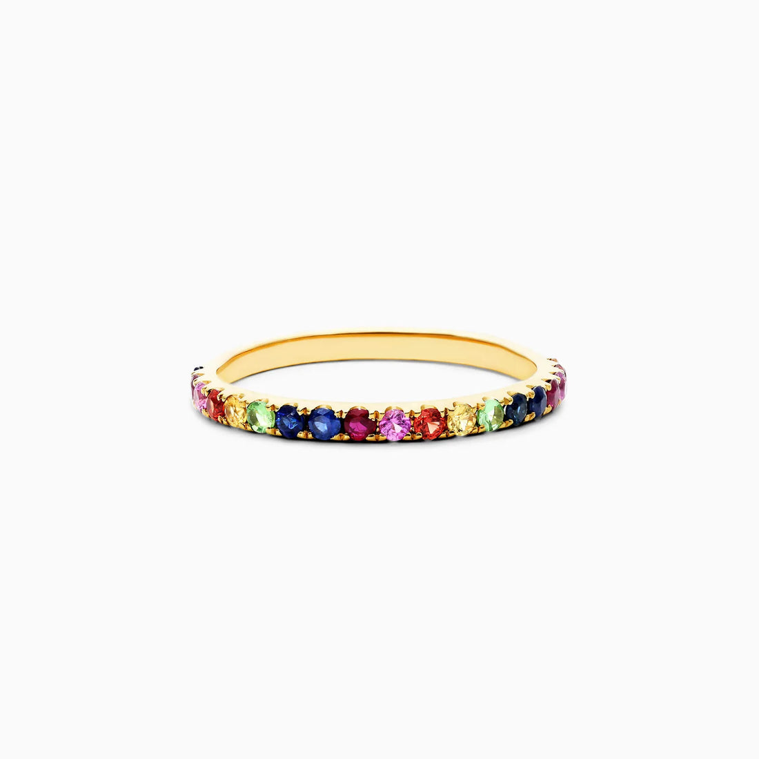 Anel de Safira Coloridas em Ouro 18k Arco - Iris de Luxo