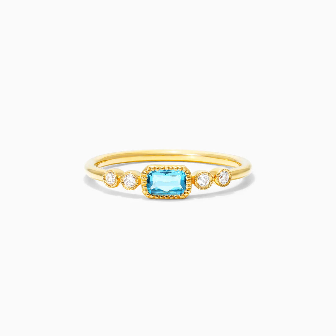 Anel de Noivado Solitario De Diamante E Topázio Ouro 18k