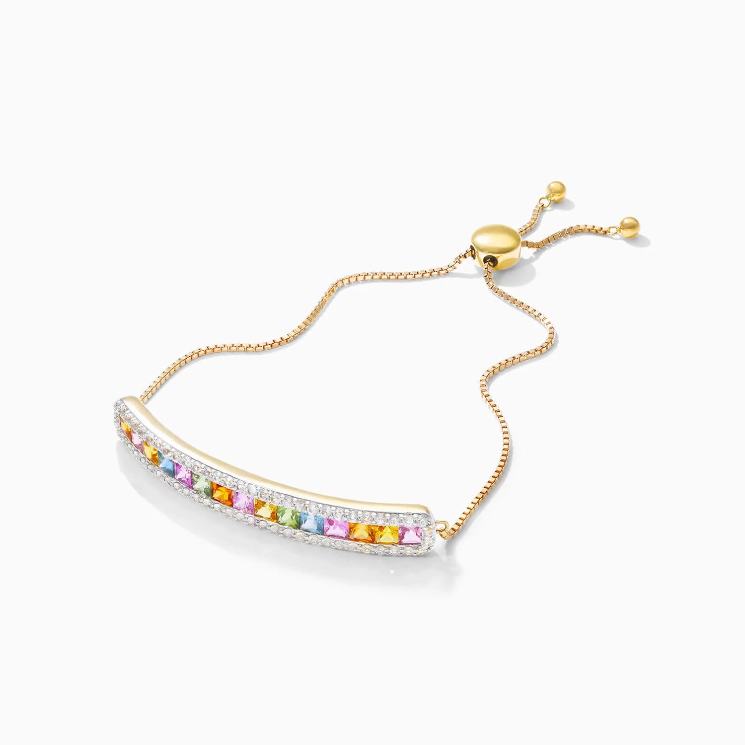 Pulseira Feminina de Ouro Amarelo 18k MultiColorida De Luxo