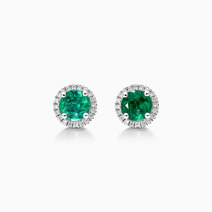 Brinco De Ouro 18k Feminino C/ Diamantes e Esmeralda Luxo Delicado Sweet