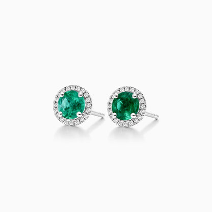 Brinco De Ouro 18k Feminino C/ Diamantes e Esmeralda Luxo Delicado Sweet