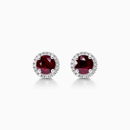 Brinco De Ouro 18k Feminino C/ Diamantes e Rubi Luxo Delicado Sweet