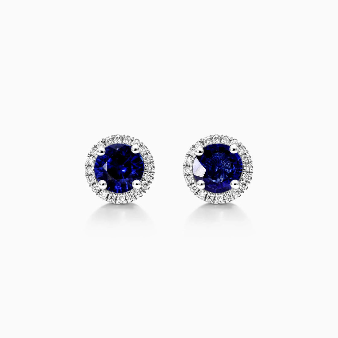 Brinco De Ouro 18k Feminino C/ Diamantes e Safira Azul Luxo Delicado Sweet