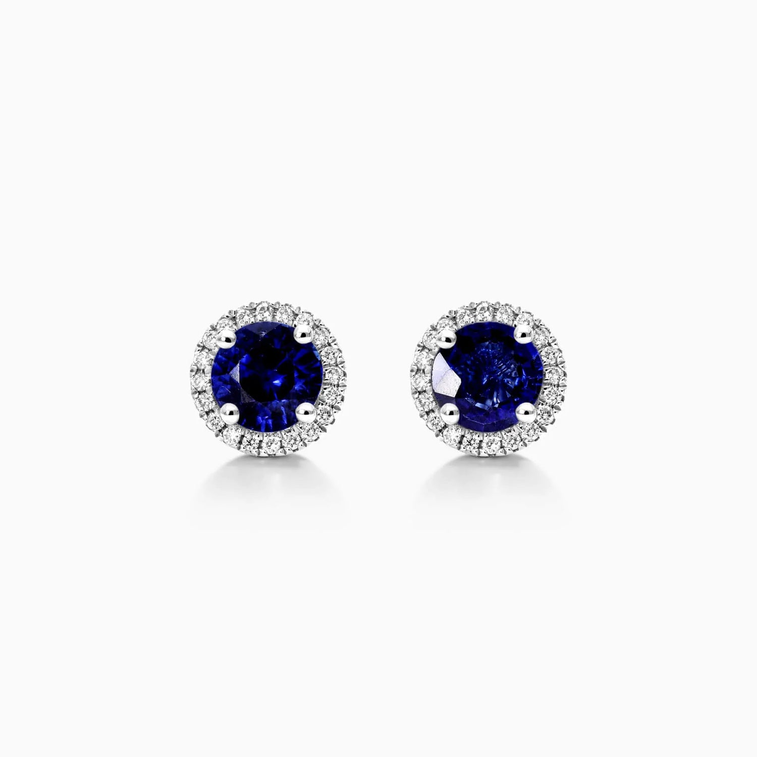 Brinco De Ouro 18k Feminino C/ Diamantes e Safira Azul Luxo Delicado Sweet