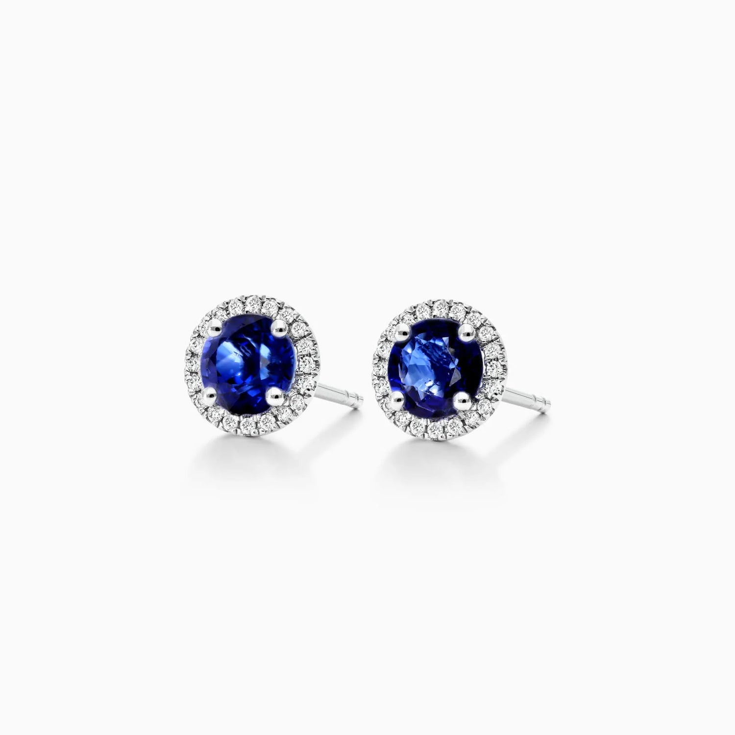 Brinco De Ouro 18k Feminino C/ Diamantes e Safira Azul Luxo Delicado Sweet
