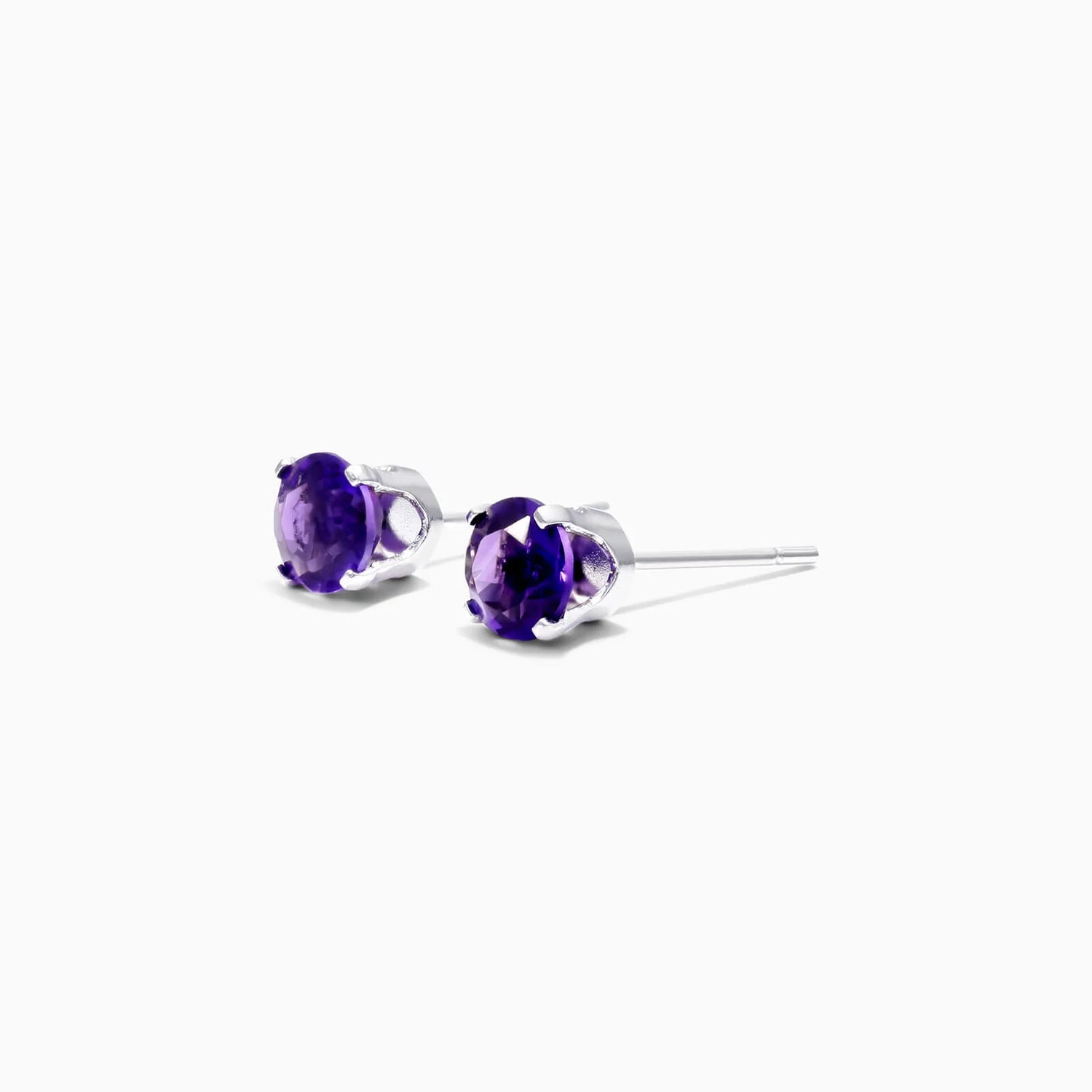 Brinco De Ouro 18k Feminino Solitario C/ Ametista Luxo Delicado Argran