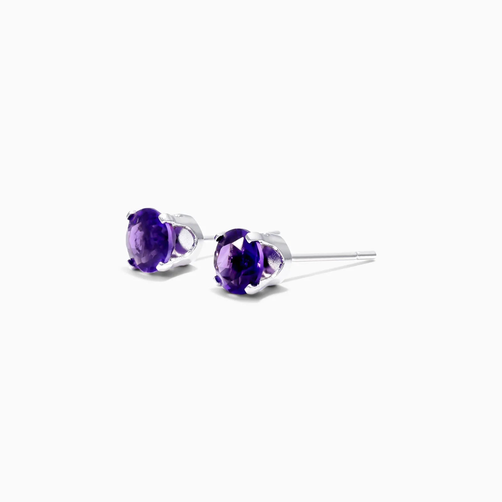 Brinco De Ouro 18k Feminino Solitario C/ Ametista Luxo Delicado Argran