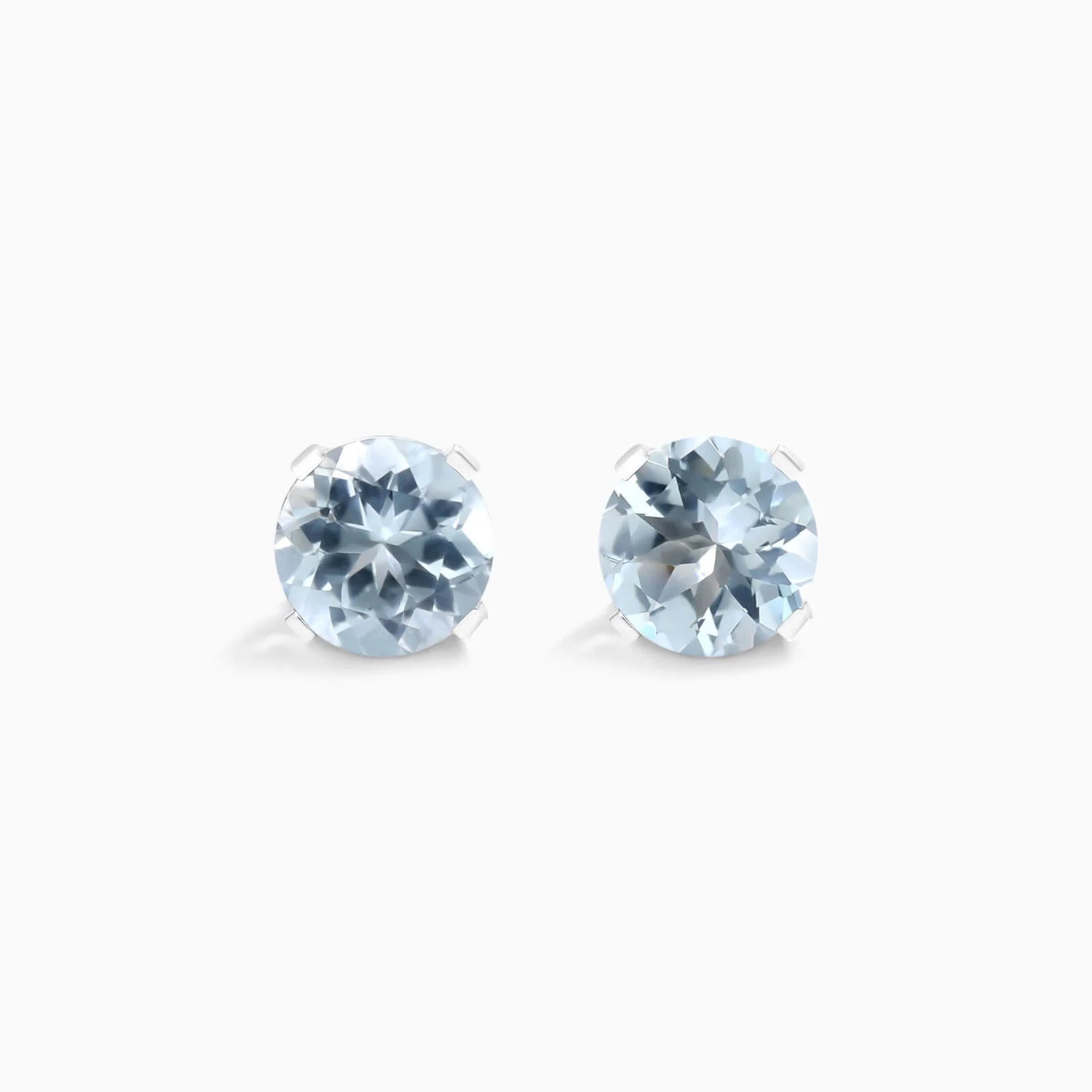 Brinco De Ouro 18k Feminino Solitario C/ Aquamarine Luxo Delicado Argran