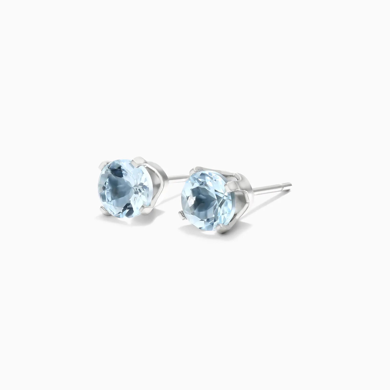 Brinco De Ouro 18k Feminino Solitario C/ Aquamarine Luxo Delicado Argran