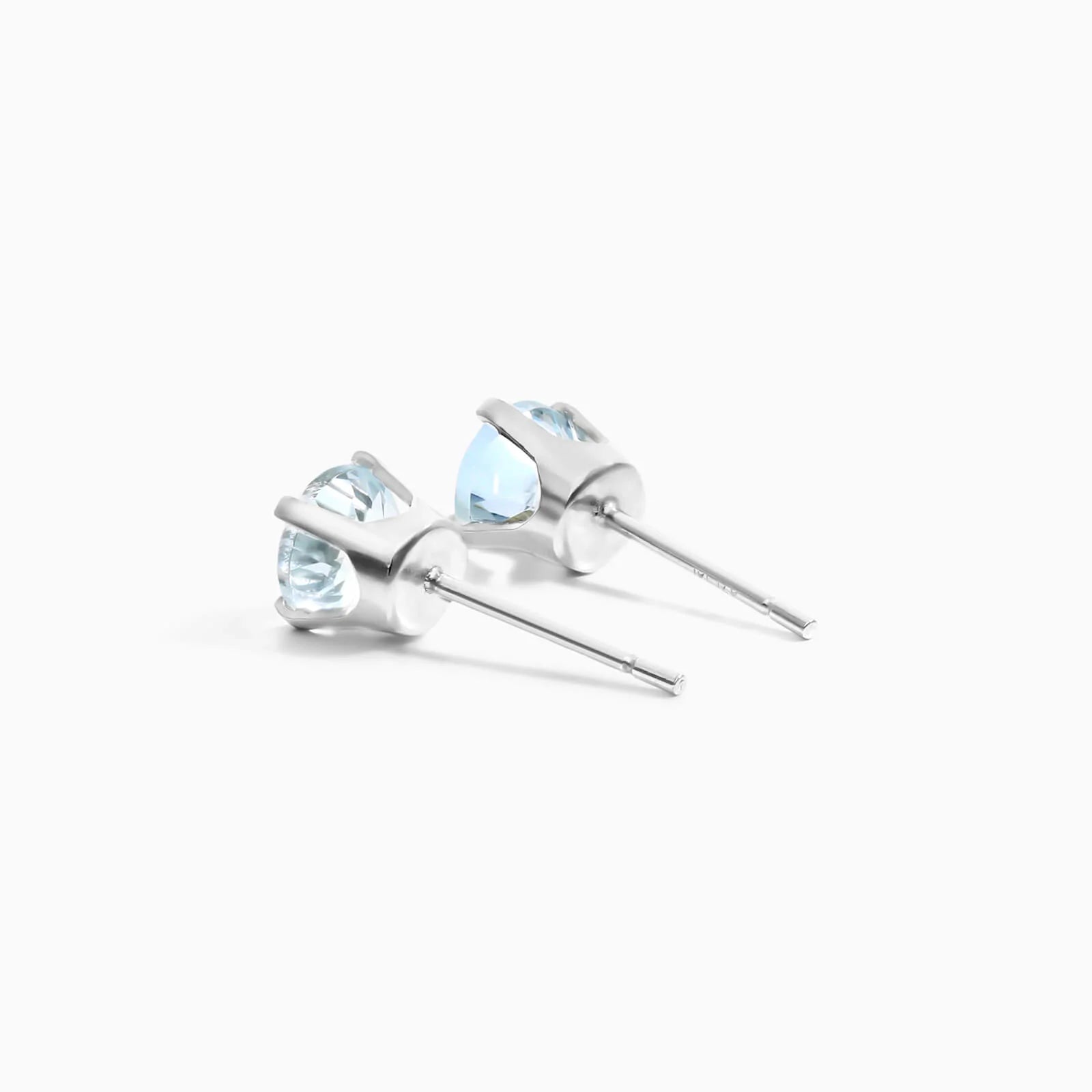 Brinco De Ouro 18k Feminino Solitario C/ Aquamarine Luxo Delicado Argran