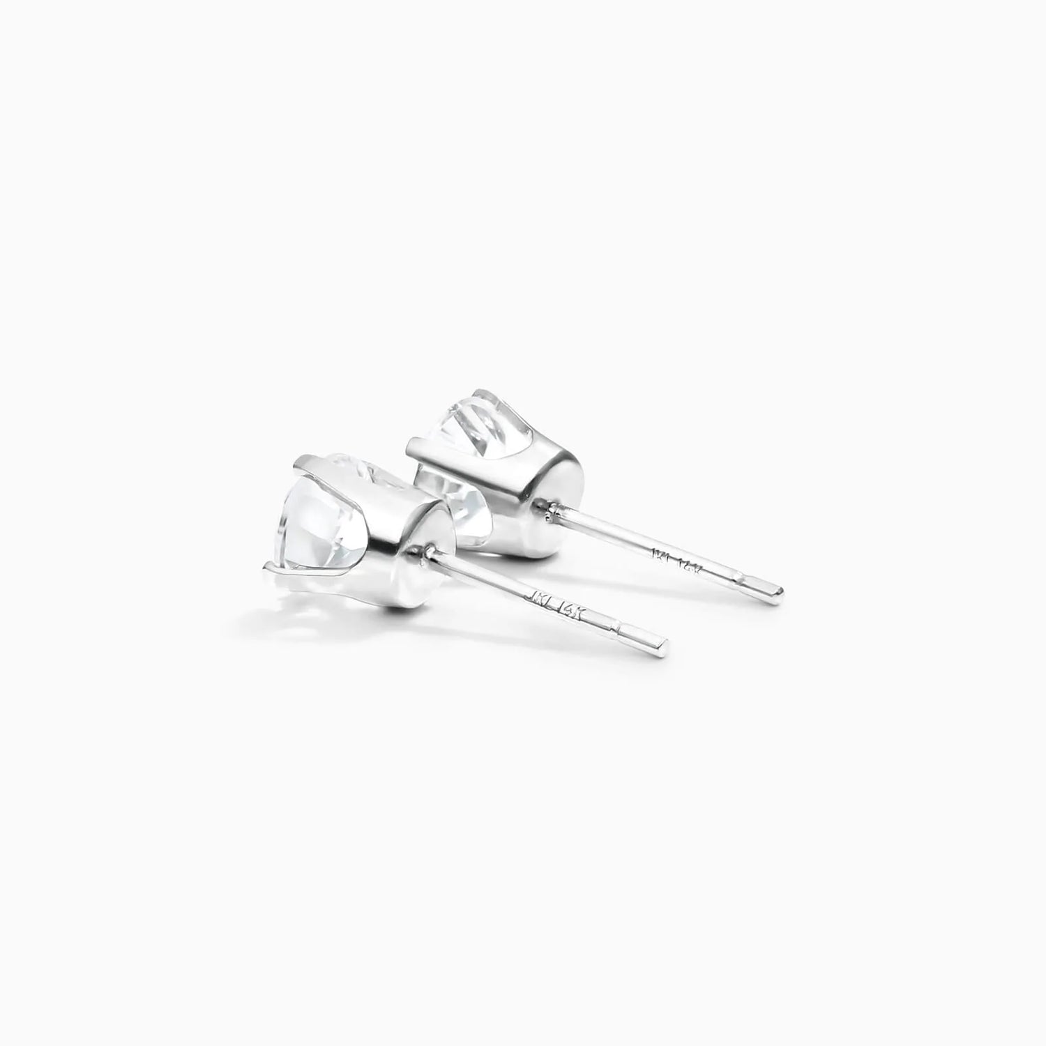 Brinco De Ouro 18k Feminino Solitario C/ Topazio Branco Luxo Delicado Argran