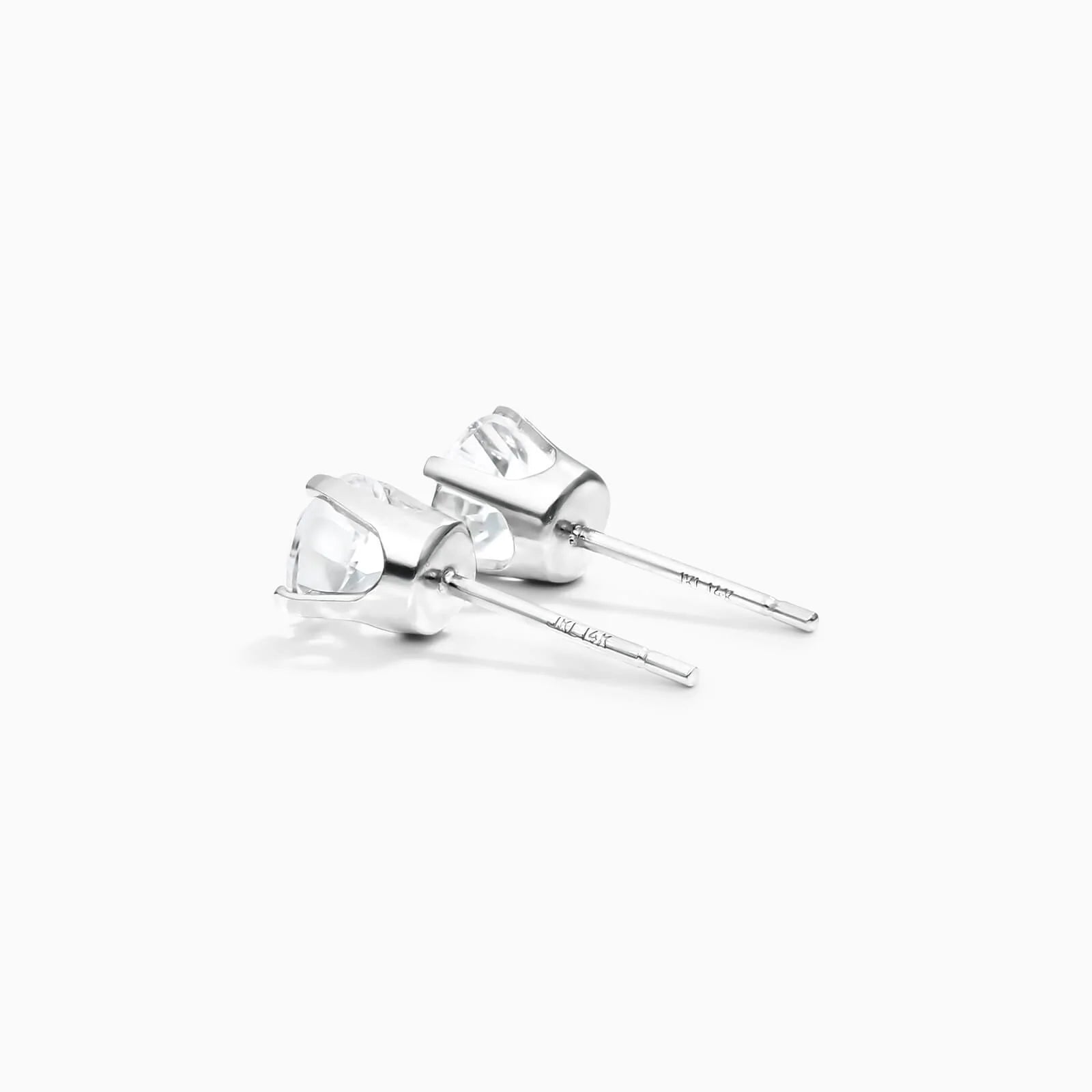 Brinco De Ouro 18k Feminino Solitario C/ Topazio Branco Luxo Delicado Argran