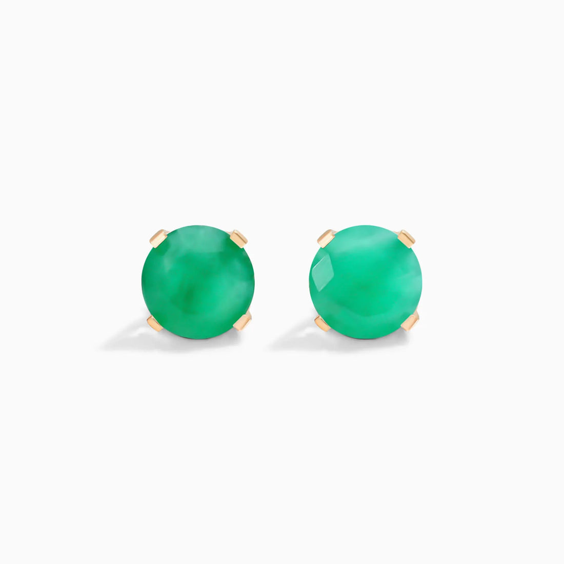 Brinco De Ouro 18k Feminino Solitario C/ Esmeralda Luxo Delicado Argran