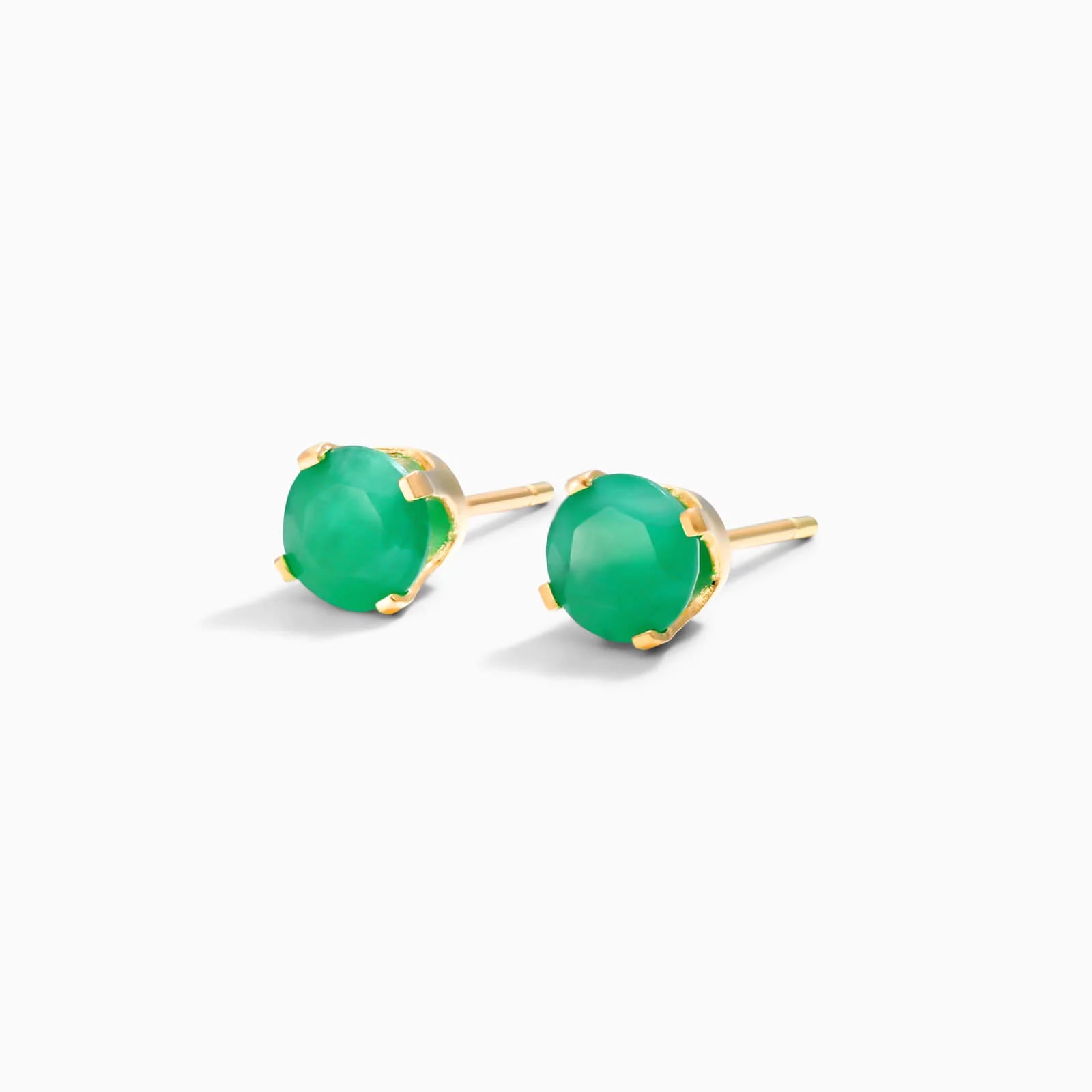 Brinco De Ouro 18k Feminino Solitario C/ Esmeralda Luxo Delicado Argran