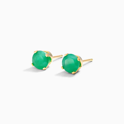 Brinco De Ouro 18k Feminino Solitario C/ Esmeralda Luxo Delicado Argran