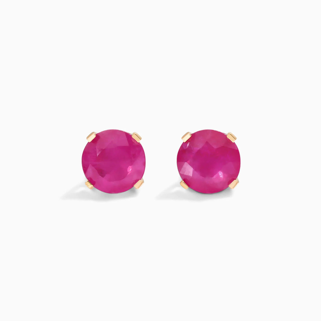Brinco De Ouro 18k Feminino Solitario C/ Rubi Luxo Delicado Argran
