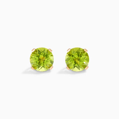 Brinco De Ouro 18k Feminino Solitario C/ Peridoto Luxo Delicado Argran