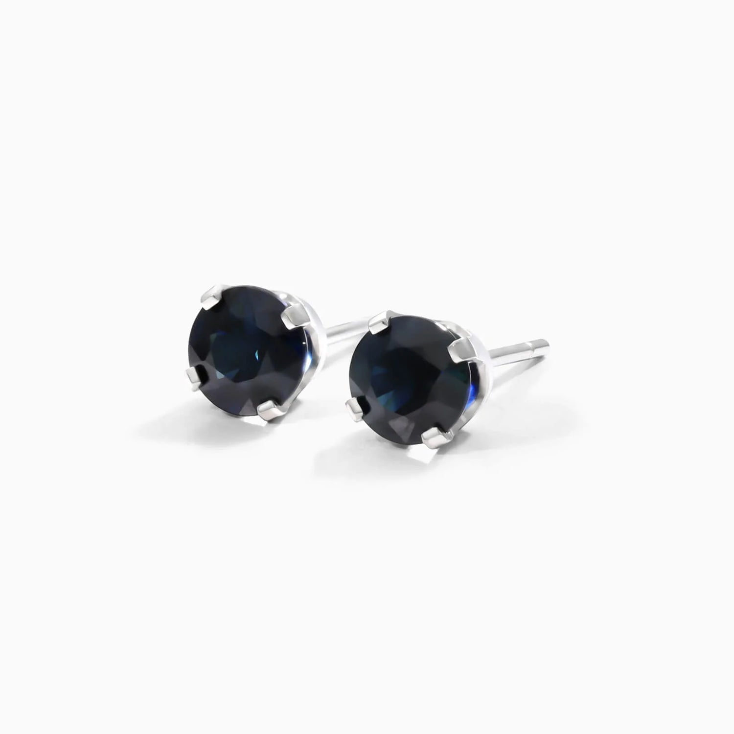 Brinco De Ouro 18k Feminino Solitario C/ Safira Azul Luxo Delicado Argran