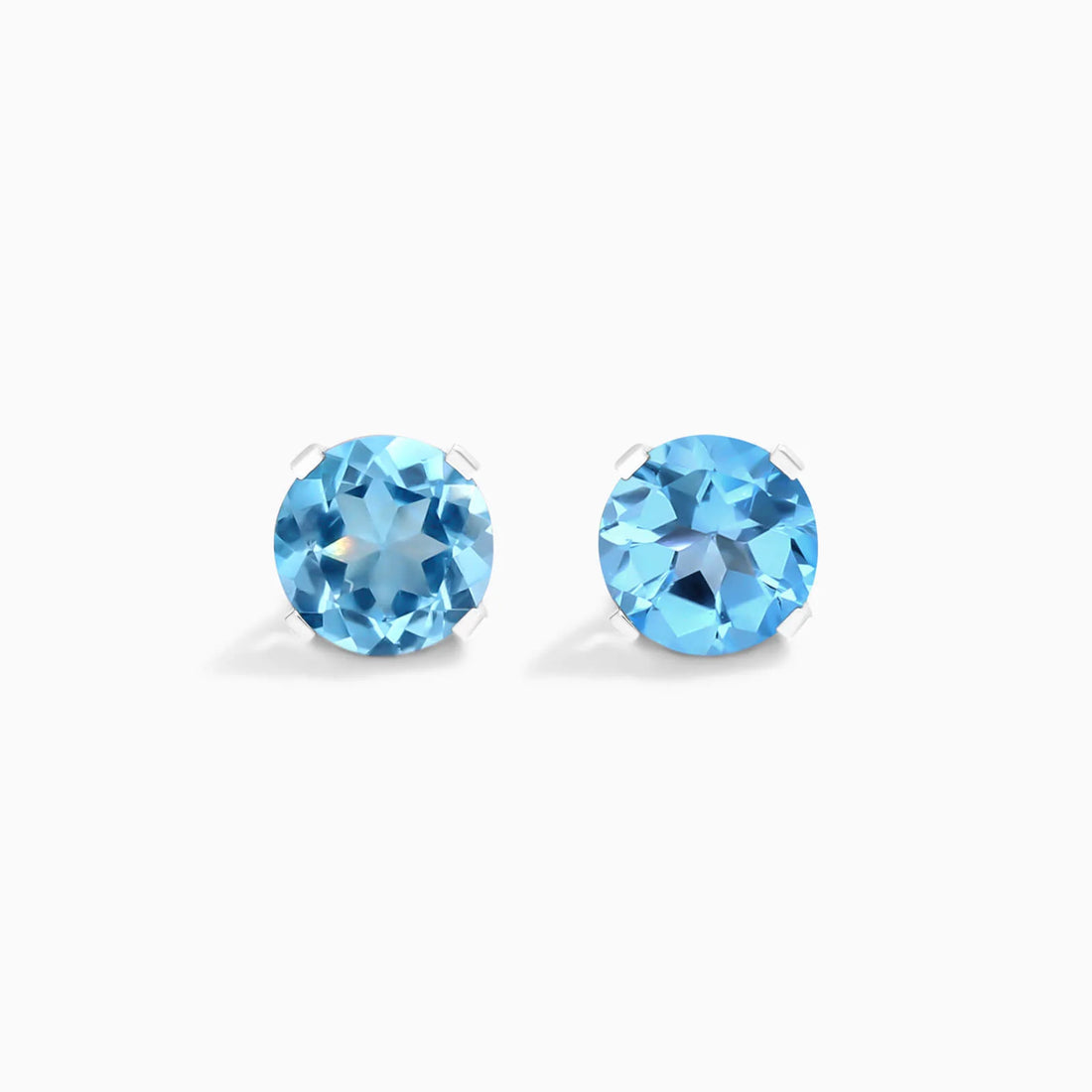 Brinco De Ouro 18k Feminino Solitario C/ Topazio Azul Luxo Delicado Argran