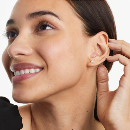 Brinco de Luxo em Ouro Branco 18k Com Perola