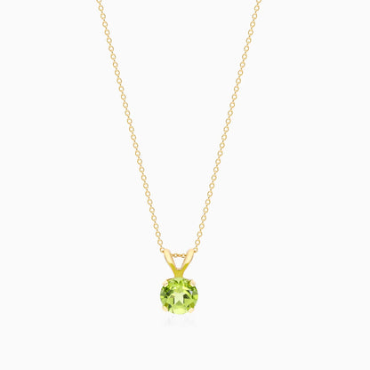 Colar Corrente Feminina em Ouro Amarelo 18k C/ Peridoto Solitario