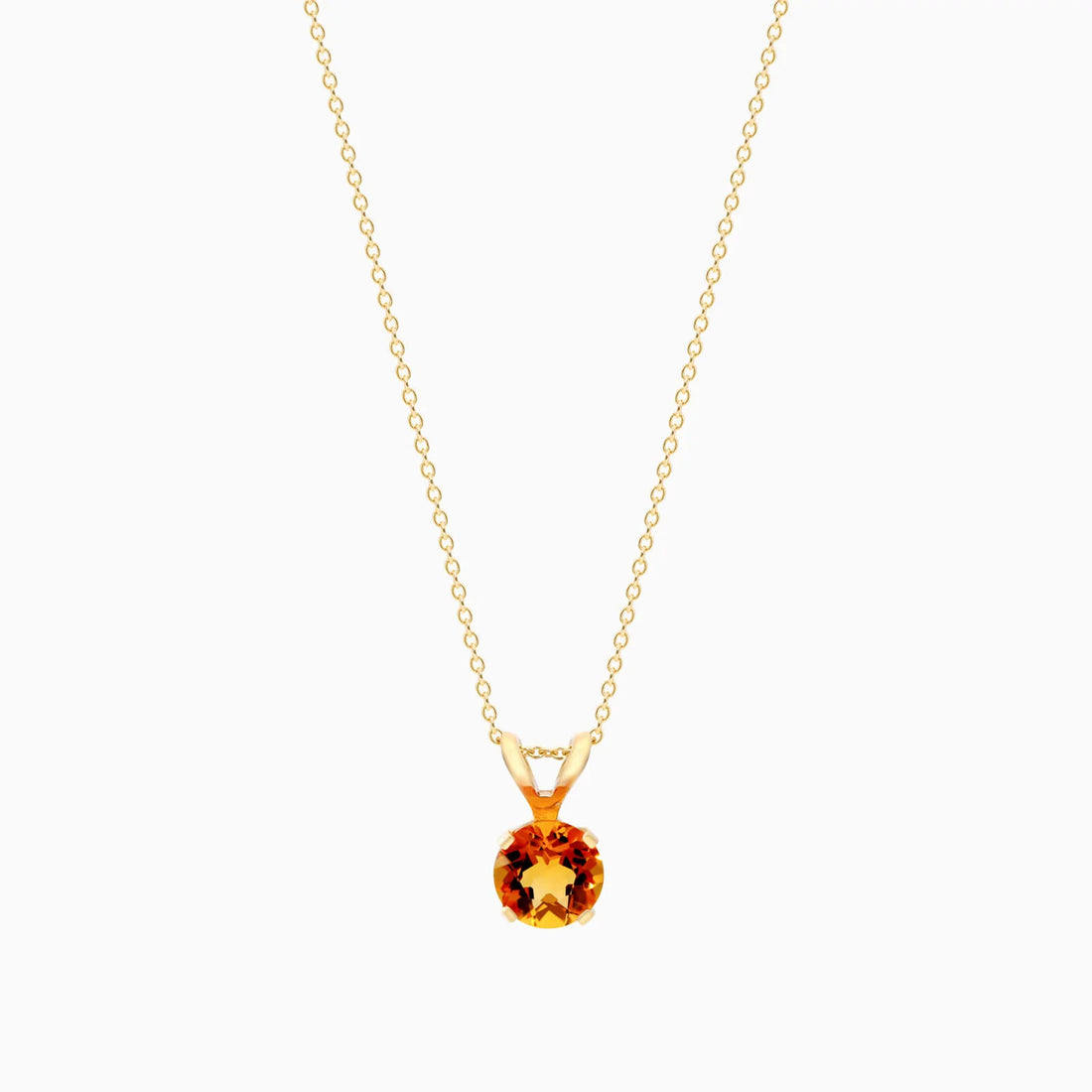 Colar Corrente Feminina em Ouro Amarelo 18k C/ Citrino Solitario