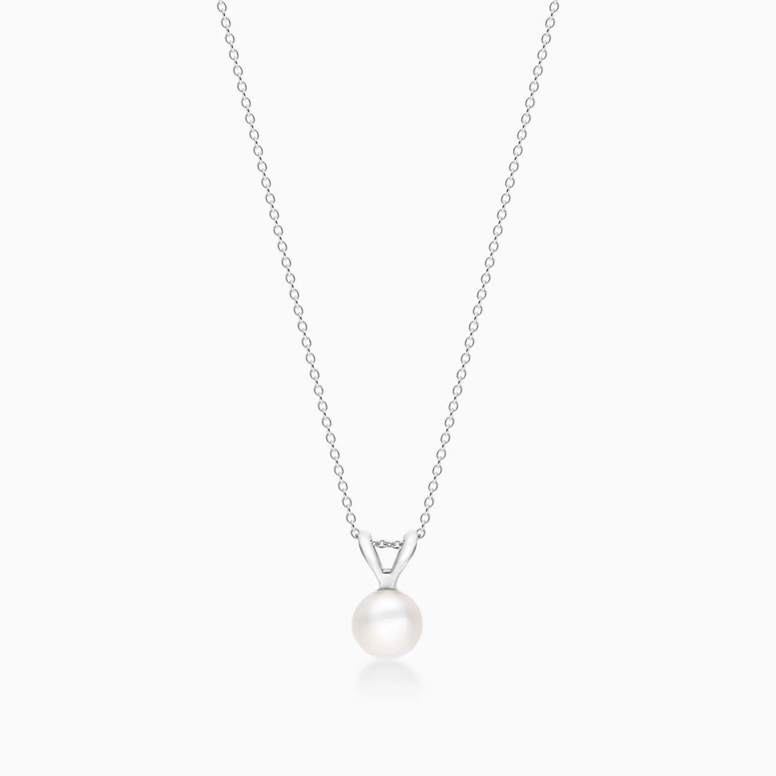 Colar Feminina Corrente em Ouro Branco 18k Solitario De Perola