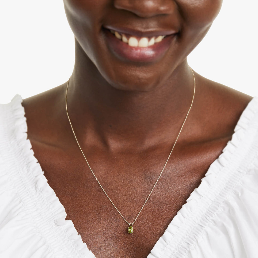 Corrente feminina em Ouro 18k ponto de luz Periodoto Luxo